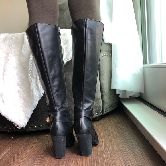 Frye Black Heeled Riding Boots - Picture 3 of 6